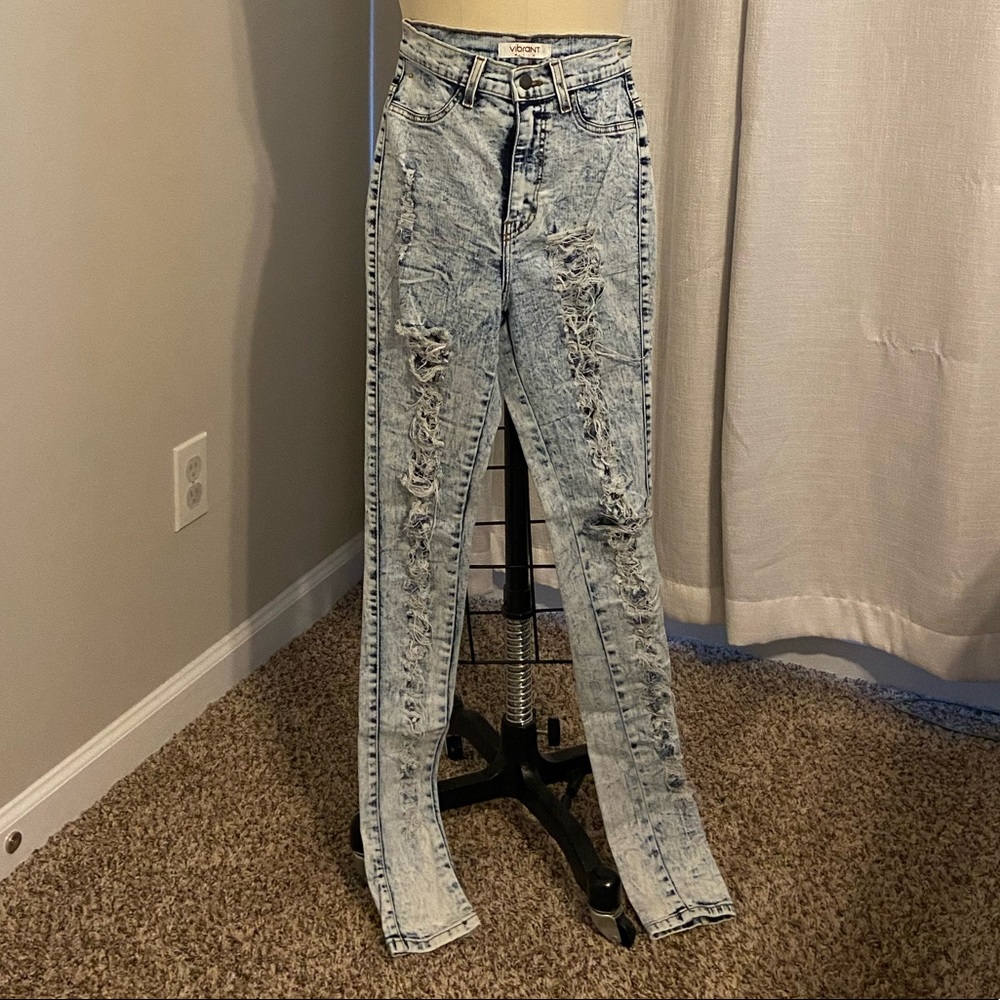 High waisted skinny jeans